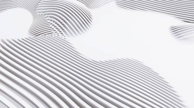 Soyut Eğri Şekiller. Beyaz Dairesel Arkaplan. Soyut arkaplan. 3d illüstrasyon