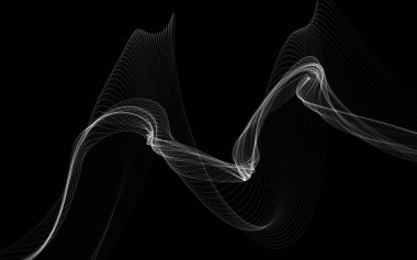 Parlayan soyut dalgalar ve soyut arkaplan ile koyu soyut arkaplan