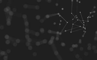 3d soyut arkaplan. Çokgen şekilli molekül teknolojisi, noktaları ve çizgileri birleştiriyor. Bağlantı yapısı. Büyük veri görselleştirmesi. 3d arkaplan. 