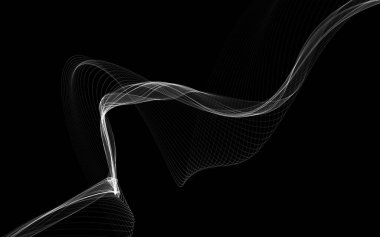 Parlayan soyut dalgalar ve soyut arkaplan ile koyu soyut arkaplan