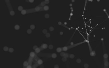 3d soyut arkaplan. Çokgen şekilli molekül teknolojisi, noktaları ve çizgileri birleştiriyor. Bağlantı yapısı. Büyük veri görselleştirmesi. 3d arkaplan. 