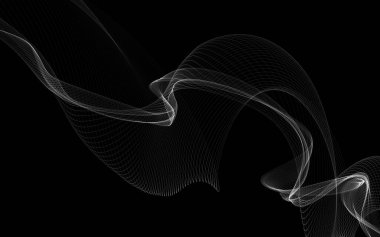 Parlayan soyut dalgalar ve soyut arkaplan ile koyu soyut arkaplan