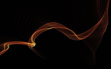 Parlayan soyut dalgalar ve soyut arkaplan ile koyu soyut arkaplan