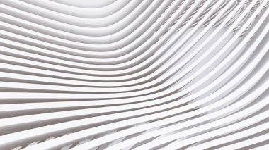 Soyut Eğri Şekiller. Beyaz Dairesel Arkaplan. Soyut arkaplan. 3d illüstrasyon
