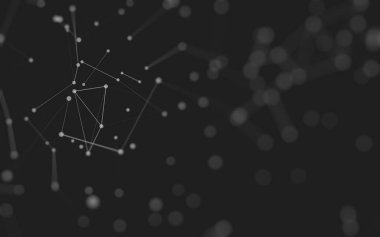 3d soyut arkaplan. Çokgen şekilli molekül teknolojisi, noktaları ve çizgileri birleştiriyor. Bağlantı yapısı. Büyük veri görselleştirmesi. 3d arkaplan. 