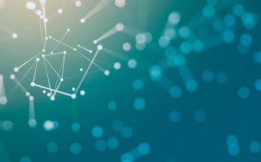 3d soyut arkaplan. Çokgen şekilli molekül teknolojisi, noktaları ve çizgileri birleştiriyor. Bağlantı yapısı. Büyük veri görselleştirmesi. 3d arkaplan.