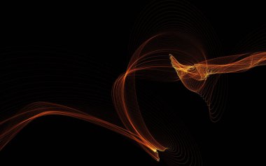 Parlayan soyut dalgalar ve soyut arkaplan ile koyu soyut arkaplan