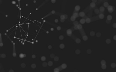 3d soyut arkaplan. Çokgen şekilli molekül teknolojisi, noktaları ve çizgileri birleştiriyor. Bağlantı yapısı. Büyük veri görselleştirmesi. 3d arkaplan. 