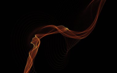 Parlayan soyut dalgalar ve soyut arkaplan ile koyu soyut arkaplan