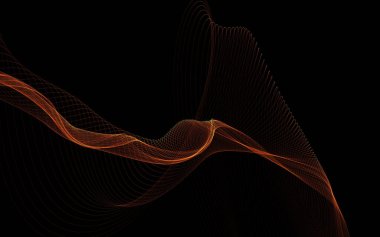 Parlayan soyut dalgalar ve soyut arkaplan ile koyu soyut arkaplan