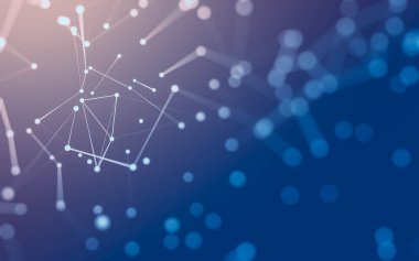 3d soyut arkaplan. Çokgen şekilli molekül teknolojisi, noktaları ve çizgileri birleştiriyor. Bağlantı yapısı. Büyük veri görselleştirmesi. 3d arkaplan.