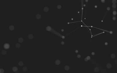 3d soyut arkaplan. Çokgen şekilli molekül teknolojisi, noktaları ve çizgileri birleştiriyor. Bağlantı yapısı. Büyük veri görselleştirmesi. 3d arkaplan. 