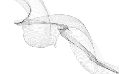 Beyaz zemin üzerinde tek renkli dalga çizgileri olan soyut bir arkaplan. Modern teknoloji arka planı.