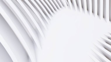 Soyut Eğri Şekiller. Beyaz Dairesel Arkaplan. Soyut arkaplan. 3d illüstrasyon