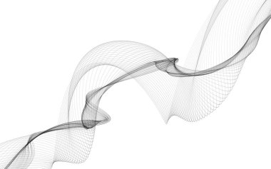 Beyaz zemin üzerinde tek renkli dalga çizgileri olan soyut bir arkaplan. Modern teknoloji arka planı.