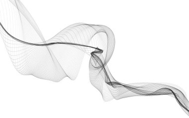 Beyaz zemin üzerinde tek renkli dalga çizgileri olan soyut bir arkaplan. Modern teknoloji arka planı.