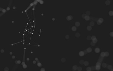 3d soyut arkaplan. Çokgen şekilli molekül teknolojisi, noktaları ve çizgileri birleştiriyor. Bağlantı yapısı. Büyük veri görselleştirmesi. 3d arkaplan. 