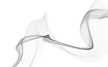 Beyaz zemin üzerinde tek renkli dalga çizgileri olan soyut bir arkaplan. Modern teknoloji arka planı.