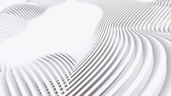 概要曲線状の図形 白丸の背景 抽象的な背景 3Dイラスト — ストック写真
