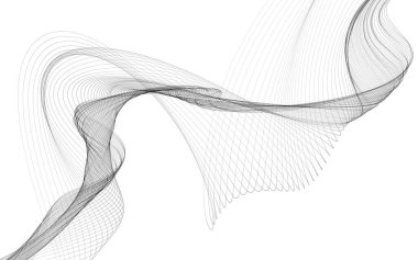 Beyaz zemin üzerinde tek renkli dalga çizgileri olan soyut bir arkaplan. Modern teknoloji arka planı.