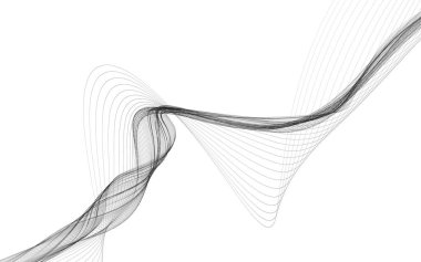Beyaz zemin üzerinde tek renkli dalga çizgileri olan soyut bir arkaplan. Modern teknoloji arka planı.