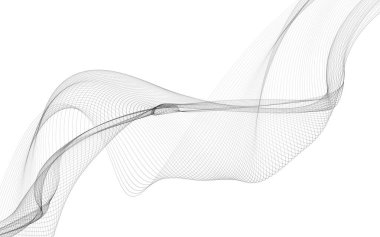 Beyaz zemin üzerinde tek renkli dalga çizgileri olan soyut bir arkaplan. Modern teknoloji arka planı.