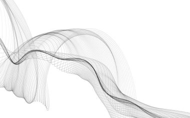 Beyaz zemin üzerinde tek renkli dalga çizgileri olan soyut bir arkaplan. Modern teknoloji arka planı.