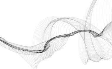 Beyaz zemin üzerinde tek renkli dalga çizgileri olan soyut bir arkaplan. Modern teknoloji arka planı.