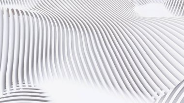 Soyut Eğri Şekiller. Beyaz Dairesel Arkaplan. Soyut arkaplan. 3d illüstrasyon