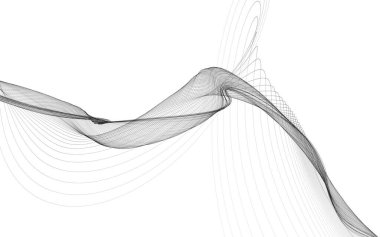 Beyaz zemin üzerinde tek renkli dalga çizgileri olan soyut bir arkaplan. Modern teknoloji arka planı.