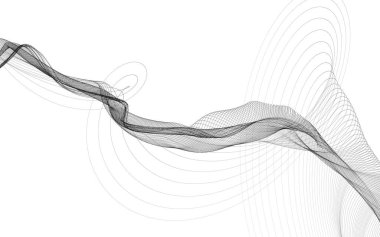 Beyaz zemin üzerinde tek renkli dalga çizgileri olan soyut bir arkaplan. Modern teknoloji arka planı.