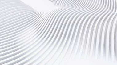 Soyut Eğri Şekiller. Beyaz Dairesel Arkaplan. Soyut arkaplan. 3d illüstrasyon