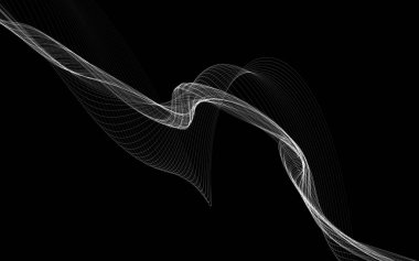 Parlayan soyut dalgalar ve soyut arkaplan ile koyu soyut arkaplan