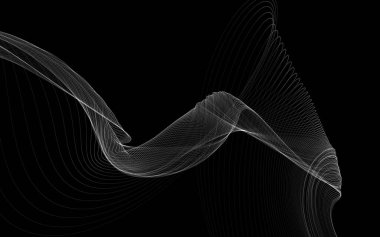 Parlayan soyut dalgalar ve soyut arkaplan ile koyu soyut arkaplan