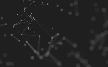 3d soyut arkaplan. Çokgen şekilli molekül teknolojisi, noktaları ve çizgileri birleştiriyor. Bağlantı yapısı. Büyük veri görselleştirmesi. 3d arkaplan. 