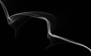 Parlayan soyut dalgalar ve soyut arkaplan ile koyu soyut arkaplan