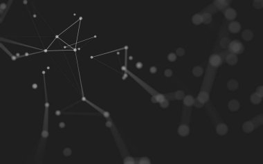 3d soyut arkaplan. Çokgen şekilli molekül teknolojisi, noktaları ve çizgileri birleştiriyor. Bağlantı yapısı. Büyük veri görselleştirmesi. 3d arkaplan. 