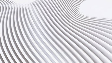 Soyut Eğri Şekiller. Beyaz Dairesel Arkaplan. Soyut arkaplan. 3d illüstrasyon