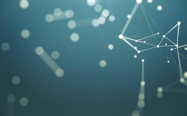 3d soyut arkaplan. Çokgen şekilli molekül teknolojisi, noktaları ve çizgileri birleştiriyor. Bağlantı yapısı. Büyük veri görselleştirmesi. 3d arkaplan. 