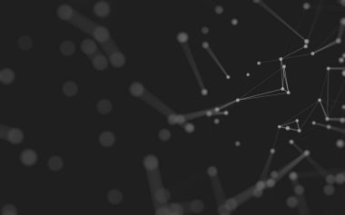 3d soyut arkaplan. Çokgen şekilli molekül teknolojisi, noktaları ve çizgileri birleştiriyor. Bağlantı yapısı. Büyük veri görselleştirmesi. 3d arkaplan. 