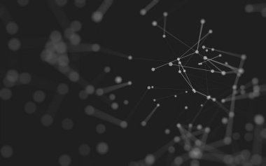 3d soyut arkaplan. Çokgen şekilli molekül teknolojisi, noktaları ve çizgileri birleştiriyor. Bağlantı yapısı. Büyük veri görselleştirmesi. 3d arkaplan. 