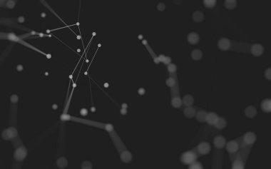 3d soyut arkaplan. Çokgen şekilli molekül teknolojisi, noktaları ve çizgileri birleştiriyor. Bağlantı yapısı. Büyük veri görselleştirmesi. 3d arkaplan. 