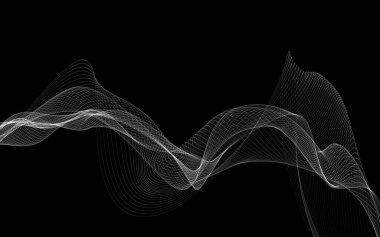 Parlayan soyut dalgalar ve soyut arkaplan ile koyu soyut arkaplan