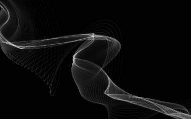 Parlayan soyut dalgalar ve soyut arkaplan ile koyu soyut arkaplan