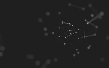 3d soyut arkaplan. Çokgen şekilli molekül teknolojisi, noktaları ve çizgileri birleştiriyor. Bağlantı yapısı. Büyük veri görselleştirmesi. 3d arkaplan. 