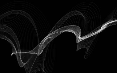 Parlayan soyut dalgalar ve soyut arkaplan ile koyu soyut arkaplan