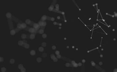 3d soyut arkaplan. Çokgen şekilli molekül teknolojisi, noktaları ve çizgileri birleştiriyor. Bağlantı yapısı. Büyük veri görselleştirmesi. 3d arkaplan. 