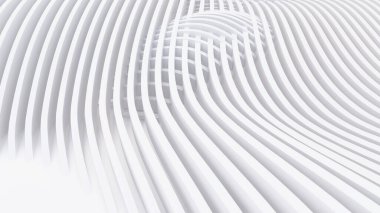 Soyut Eğri Şekiller. Beyaz Dairesel Arkaplan. Soyut arkaplan. 3d illüstrasyon