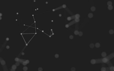 3d soyut arkaplan. Çokgen şekilli molekül teknolojisi, noktaları ve çizgileri birleştiriyor. Bağlantı yapısı. Büyük veri görselleştirmesi. 3d arkaplan. 