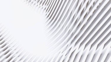 Soyut Eğri Şekiller. Beyaz Dairesel Arkaplan. Soyut arkaplan. 3d illüstrasyon